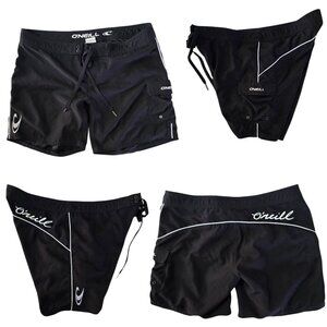 O'Neill Atlantic 7" Inseam Swim Board Shorts Black Size 5 Juniors Women's